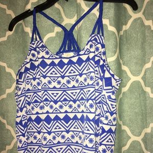 🆑Aztec Blue Racer Back Braided Tank